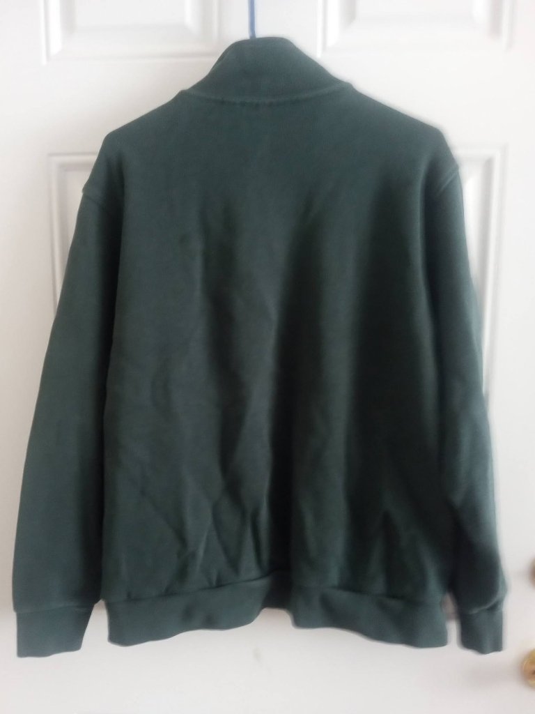 Lacoste Men's 1/4 Zip Mock Neck Sweater Teal Blue Size L — image 2 of 4